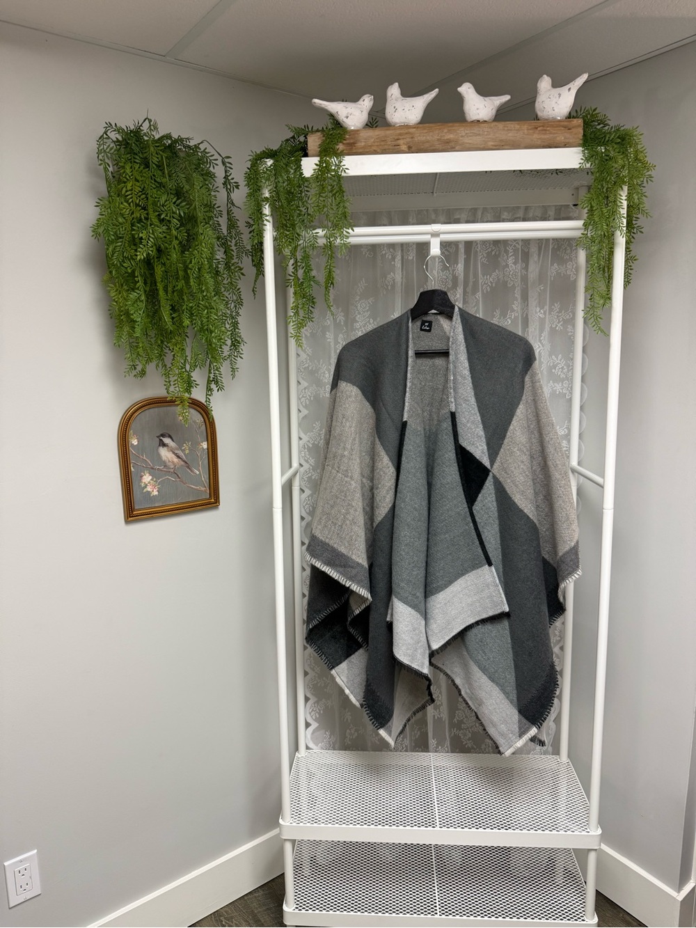 Echo Shawl Wraps Open Front Travel Poncho Cape Warm Oversized Colour Block
